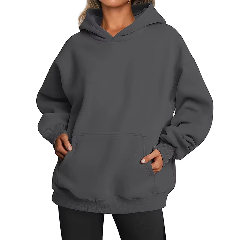 Blank Cotton Hoodie For Women - Image 4