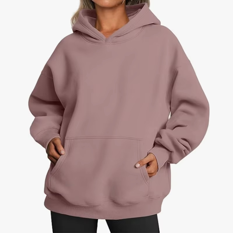 Blank Cotton Hoodie For Women - Image 2