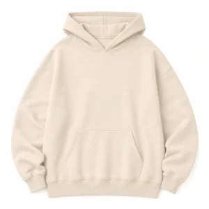 Blank Cotton Hoodie for Women flat-lay product image 1 on a white background