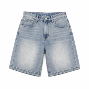 Washed Denim Shorts for Men flat-lay product image 1 on a white background