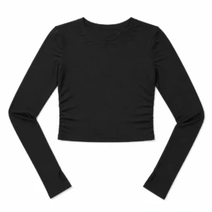 Long-Sleeve Crop T-Shirt for Women flat-lay product image 1 on a white background