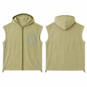 Sleeveless Hoodie for Men flat-lay product image 1 on a white background