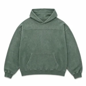 Acid-Washed Hoodie for Men flat-lay product image 1 on a white background