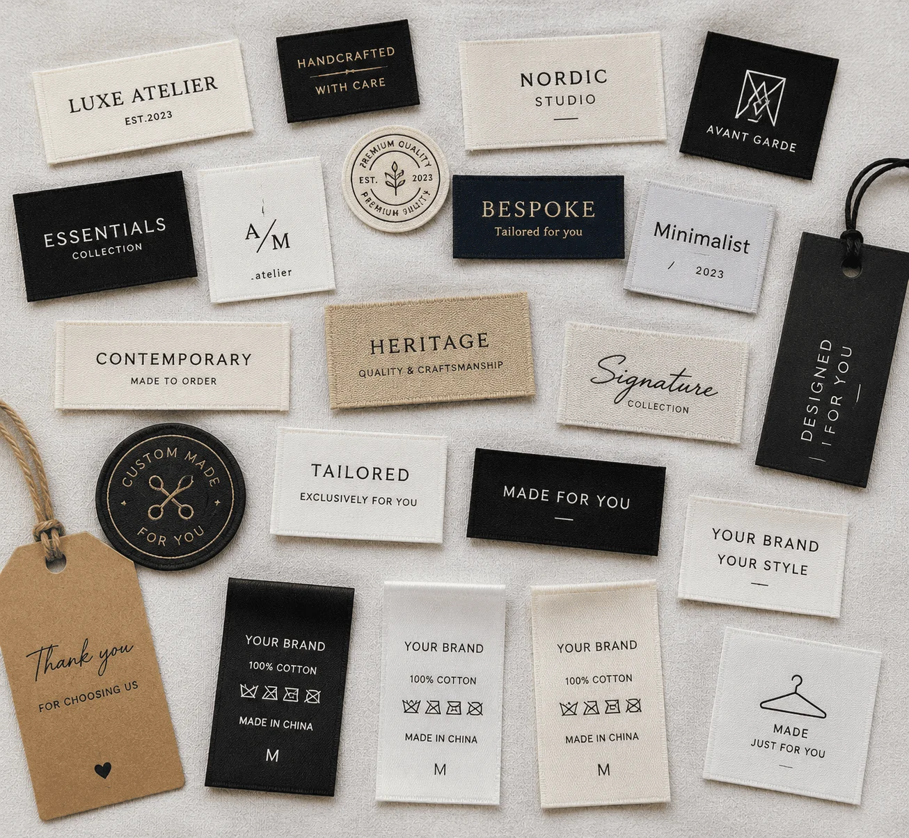 Custom woven labels, hangtags and private-label packaging