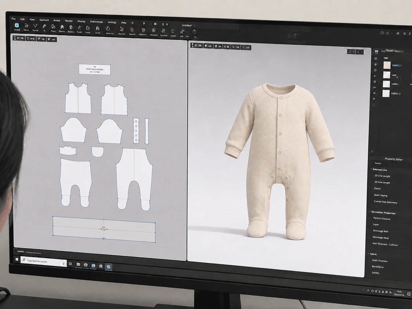 3D garment pattern and order specifications for pre-production confirmation